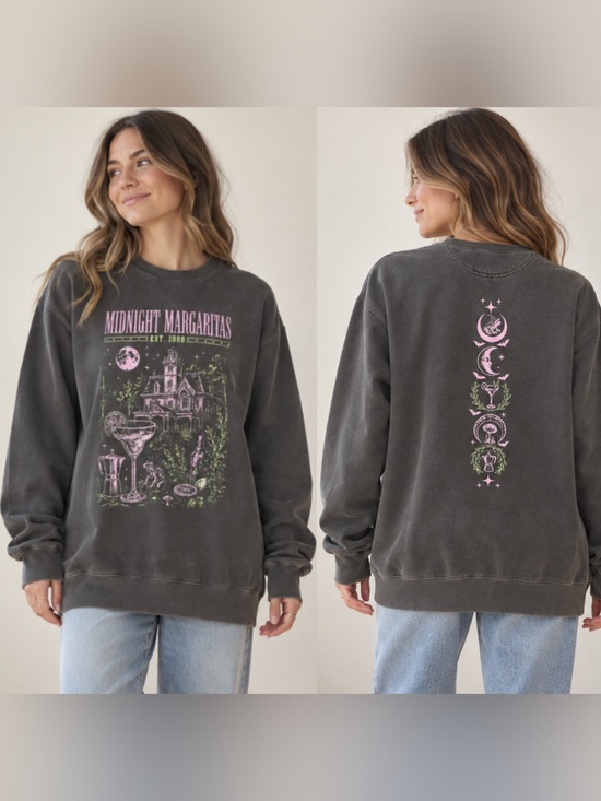 Comfort Colors Sweaters - Midnight Margaritas Sweatshirt, Practical Magic Witchy, Halloween Sweatshirt
